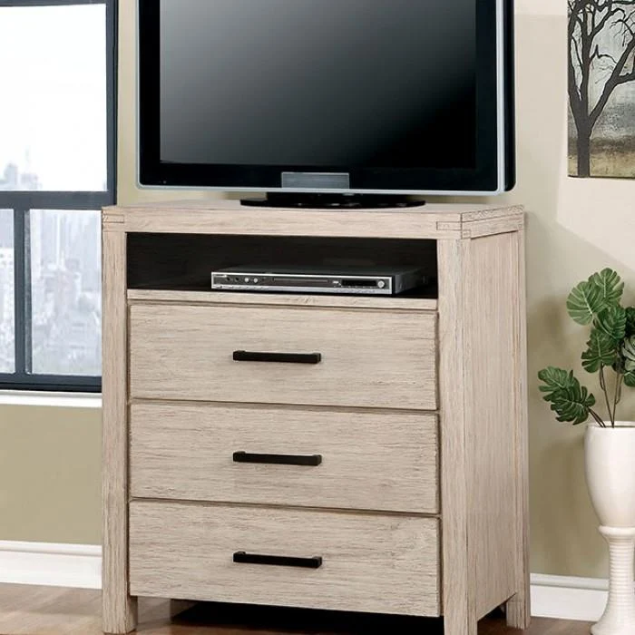 Furniture of America Strasburg 5-Drawer Media Chest CM7382WH-TV