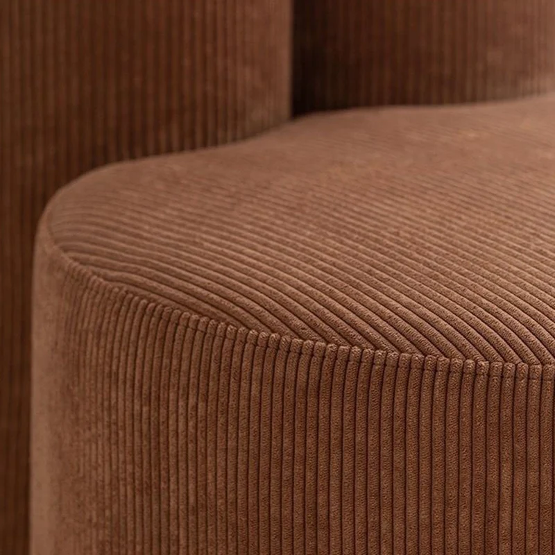 Contemporary Nordic Rabbit Ears Cylinder Corduroy Pine Vanity Stool Backrest Armless For Bedroom