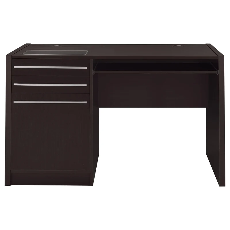 Coaster Furniture Halston 800702 47-inch 2-Drawer Office Desk with Cabinet - Cappuccino