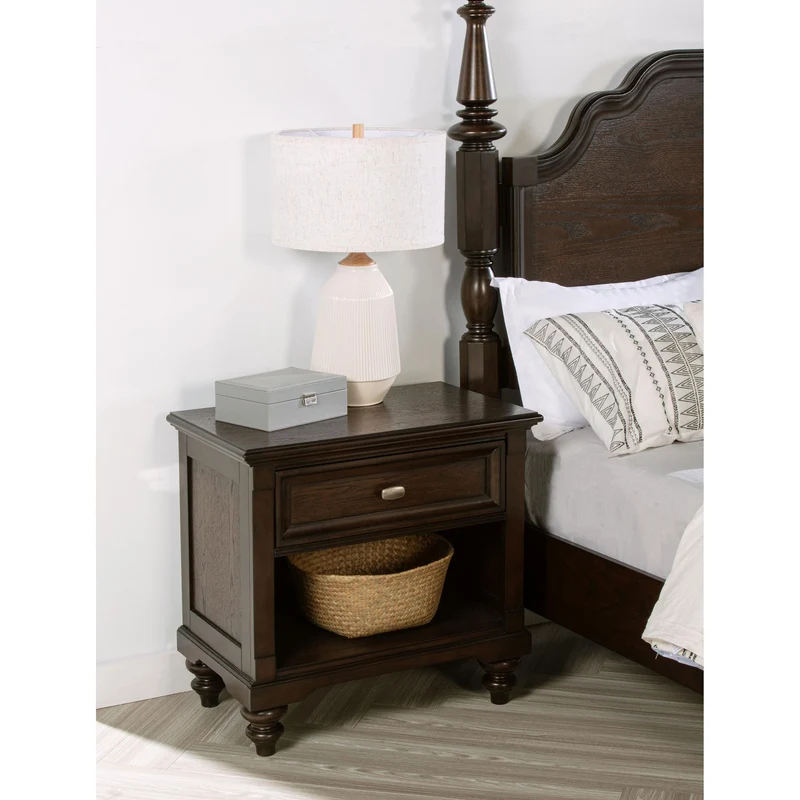 Coaster Furniture Andover 223632 1-Drawer Nightstand Bedside Table - Dark Oak