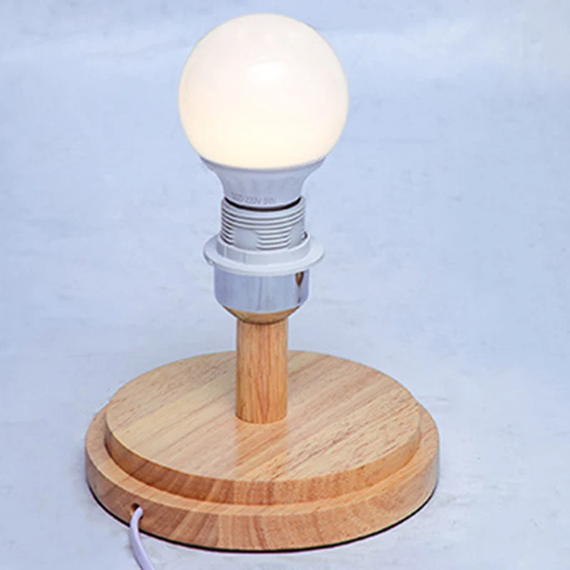Traditional Japanese Weaving Bamboo Wood & Metal Oval 1-Light Table Lamp For Bedroom & Dining Room