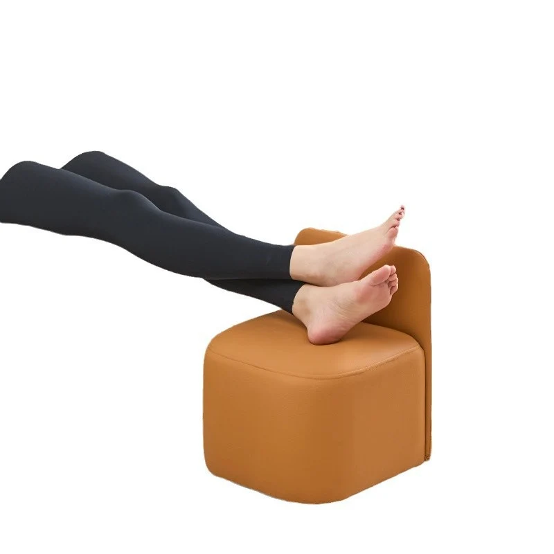 Contemporary Nordic Square Portable PU Leather Pine Sponge Low Stool Backrest Armless For Living Room