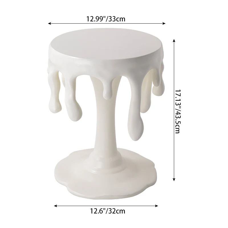 Contemporary Nordic Resin Waterdrop & Round Side Table For Living Room & Bedroom