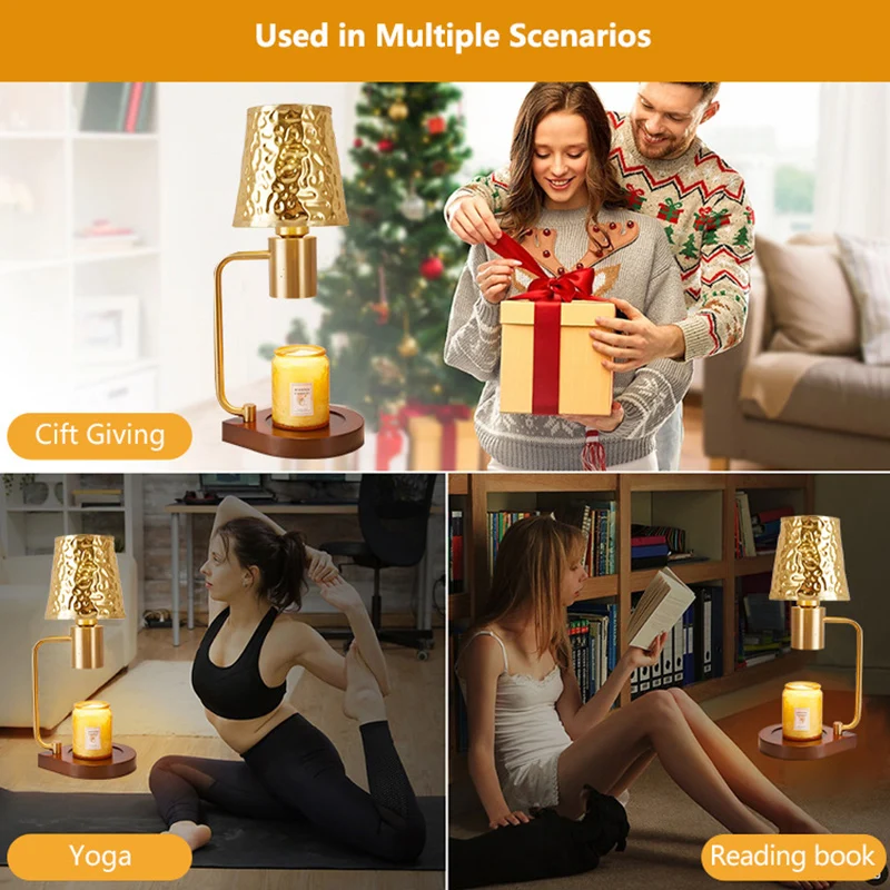 Contemporary Retro Iron And Wood Column And Water Ripple Design 1-Light Melting Wax Table Lamp For Bedside