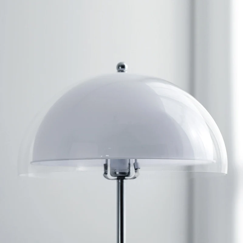 Contemporary Nordic Iron And Acrylic Dome-Shaped 1-Light Standing Floor Lamp For Living Room And Bedroom