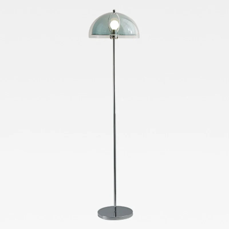 Contemporary Nordic Iron And Acrylic Dome-Shaped 1-Light Standing Floor Lamp For Living Room And Bedroom