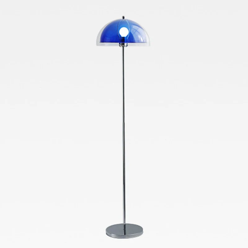 Contemporary Nordic Iron And Acrylic Dome-Shaped 1-Light Standing Floor Lamp For Living Room And Bedroom