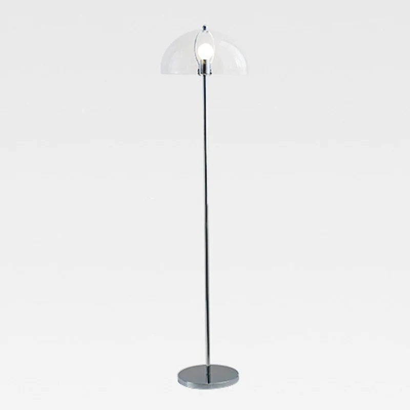 Contemporary Nordic Iron And Acrylic Dome-Shaped 1-Light Standing Floor Lamp For Living Room And Bedroom