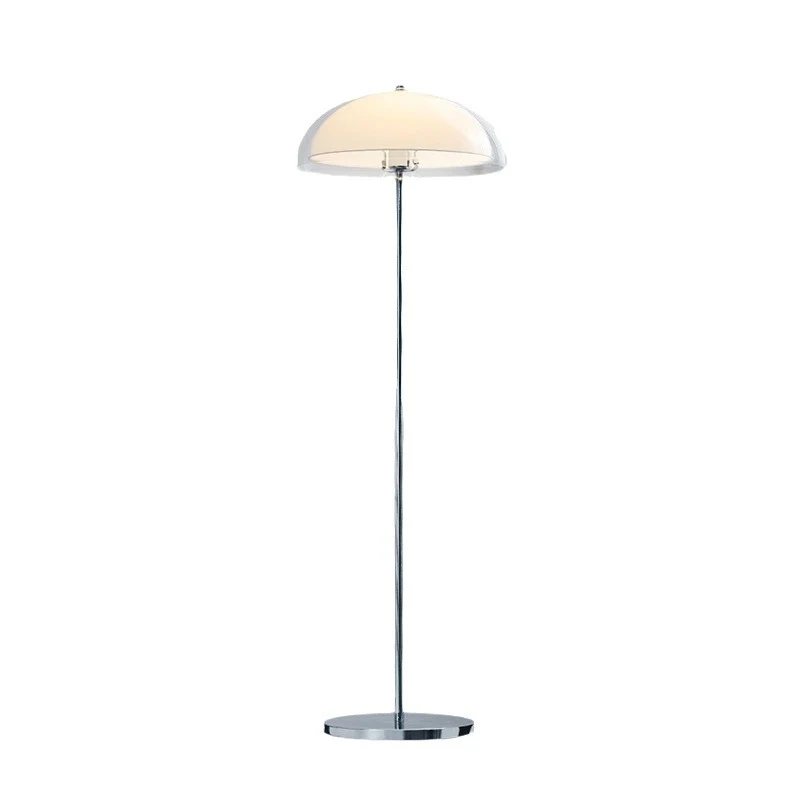 Contemporary Nordic Iron And Acrylic Dome-Shaped 1-Light Standing Floor Lamp For Living Room And Bedroom