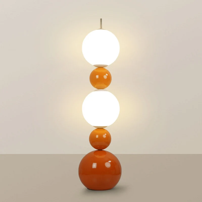 Modern Art Deco Iron And Acrylic Gourd-Shaped Ball LED Standing Floor Lamp For Living Room And Bedroom