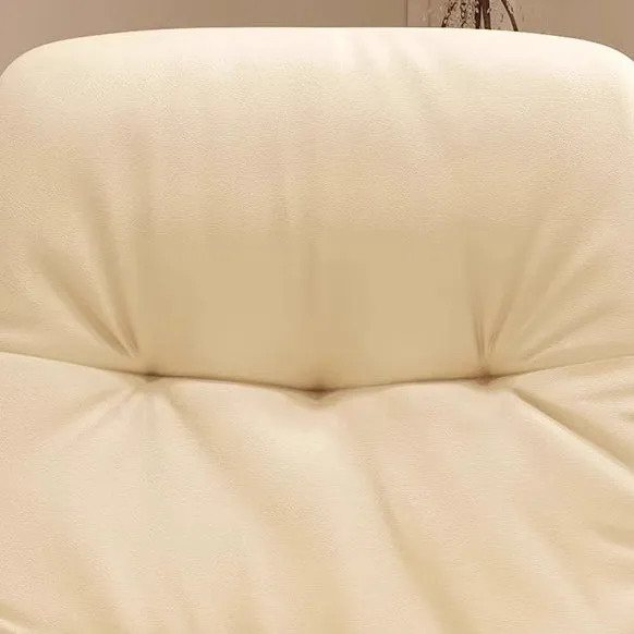 Modern Minimalist PU Leather Square Upholstered Desk Chair With Backrest And Casters For Home Office
