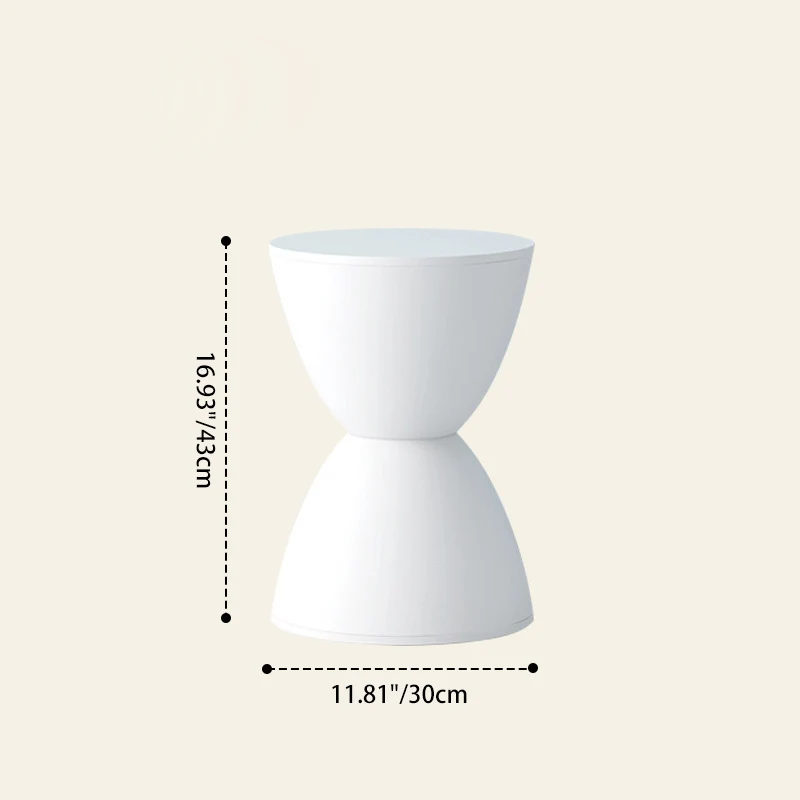 Modern Minimalist PP Hourglass-Shaped Stool Chair For Bedroom & Living Room