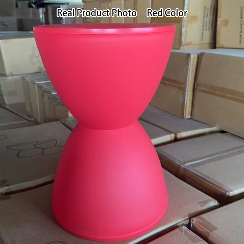 Modern Minimalist PP Hourglass-Shaped Stool Chair For Bedroom & Living Room