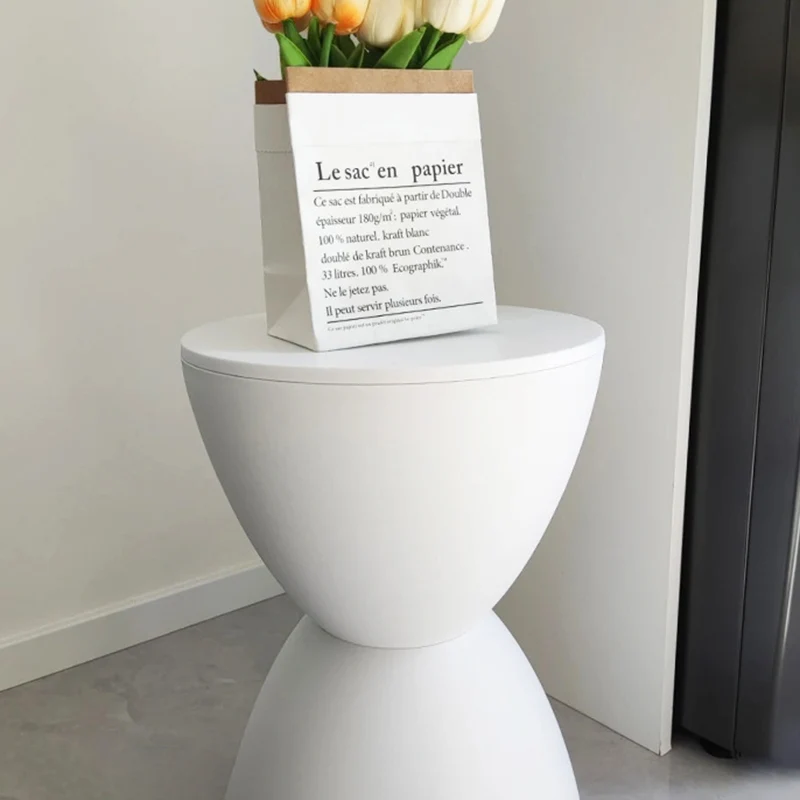 Modern Minimalist PP Hourglass-Shaped Stool Chair For Bedroom & Living Room
