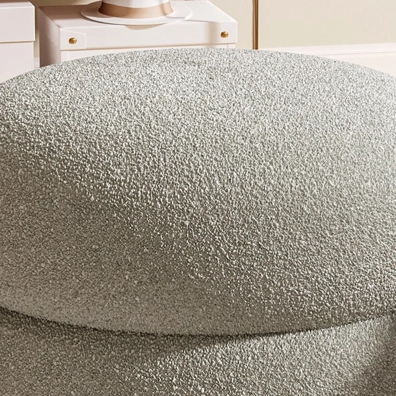 Contemporary Creative Multi-Level Round Sherpa Fabric Plywood Frame Low Stool For Living Room
