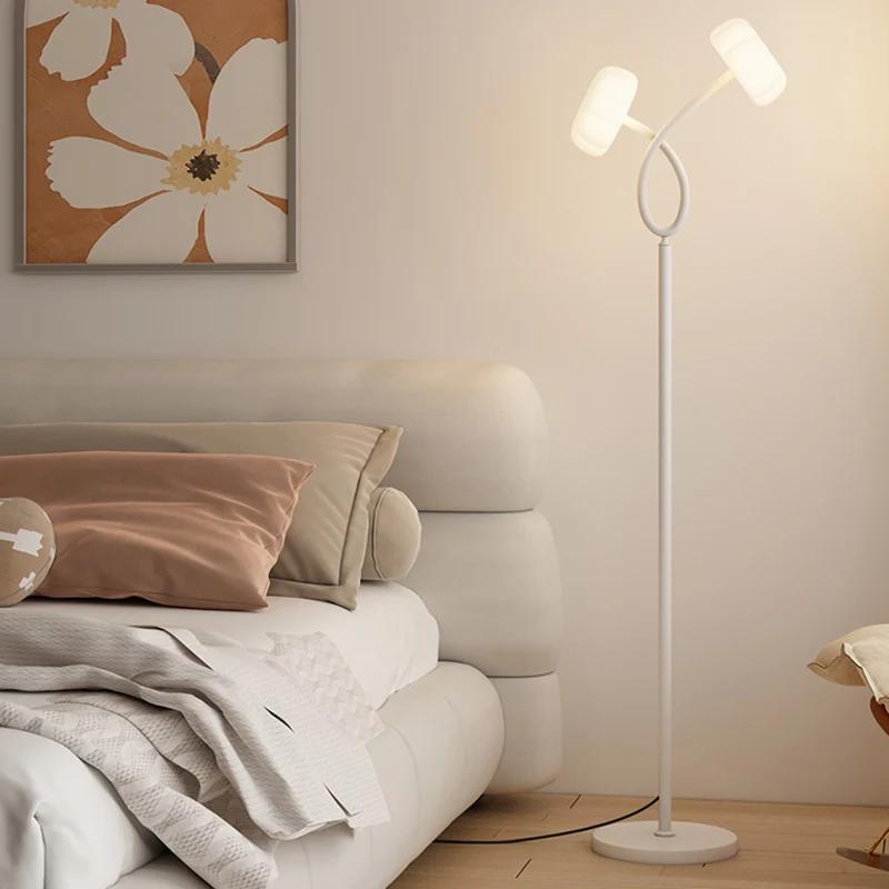 Contemporary Scandinavian Flower Iron Plastic LED Standing Floor Lamp For Living Room