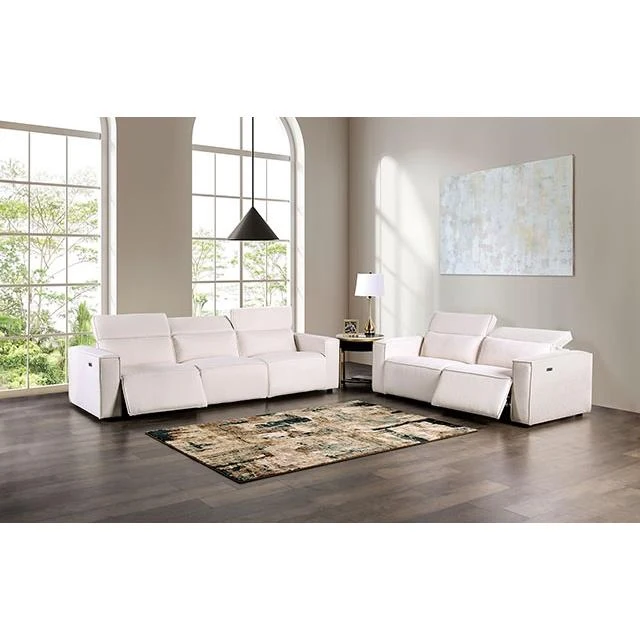 Furniture of America Treharris FM62002WH-SF-PM-PK Power Sofa