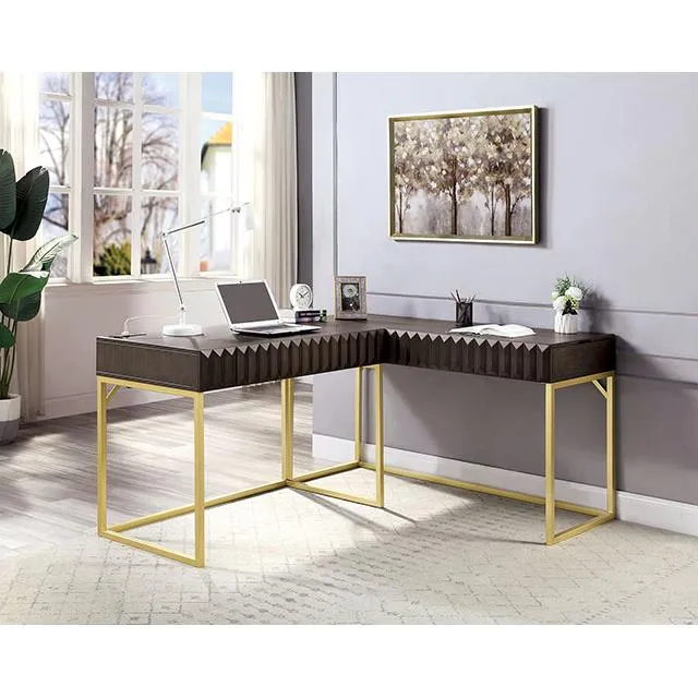Furniture of America Freiburg CM-DK406WN-PK Corner Desk