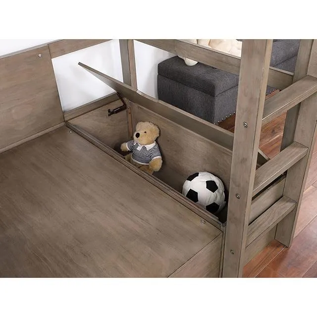 Furniture of America Callistus CM-BK828GY Twin/Workstation Loft Bed