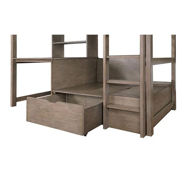 Furniture of America Callistus CM-BK828GY Twin/Workstation Loft Bed