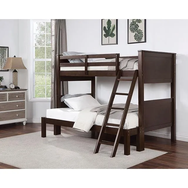 Furniture of America Stamos CM-BK658WN-TF Twin/Full Bunk Bed