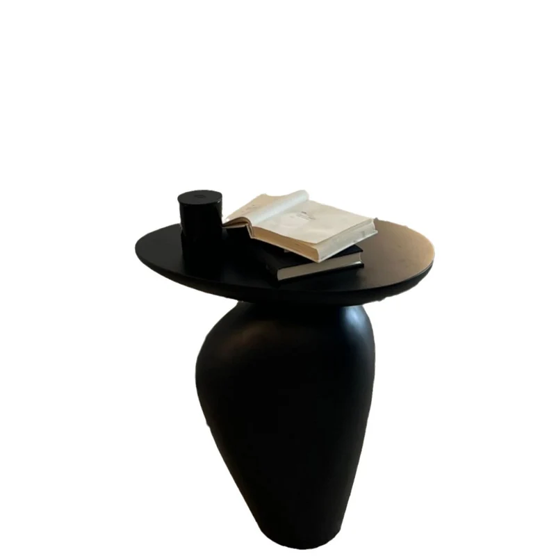 Contemporary Creative Irregular Oval Cobblestone Fiberglass End Table 1-Tier For Living Room