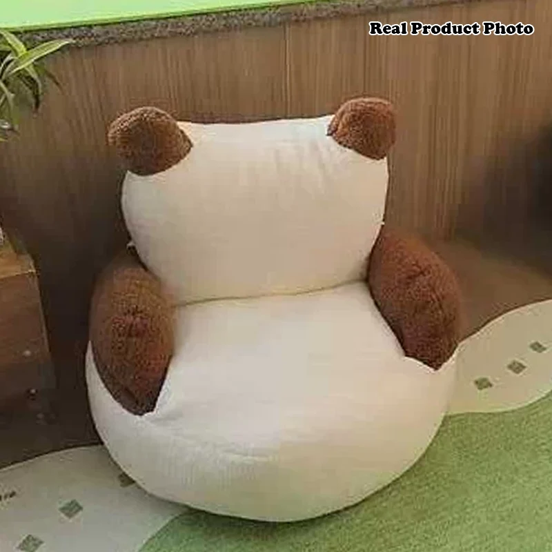 Contemporary Creative Cartoon Baby Panda Sherpa Fabric Accent Chair Backrest Armrest For Living Room