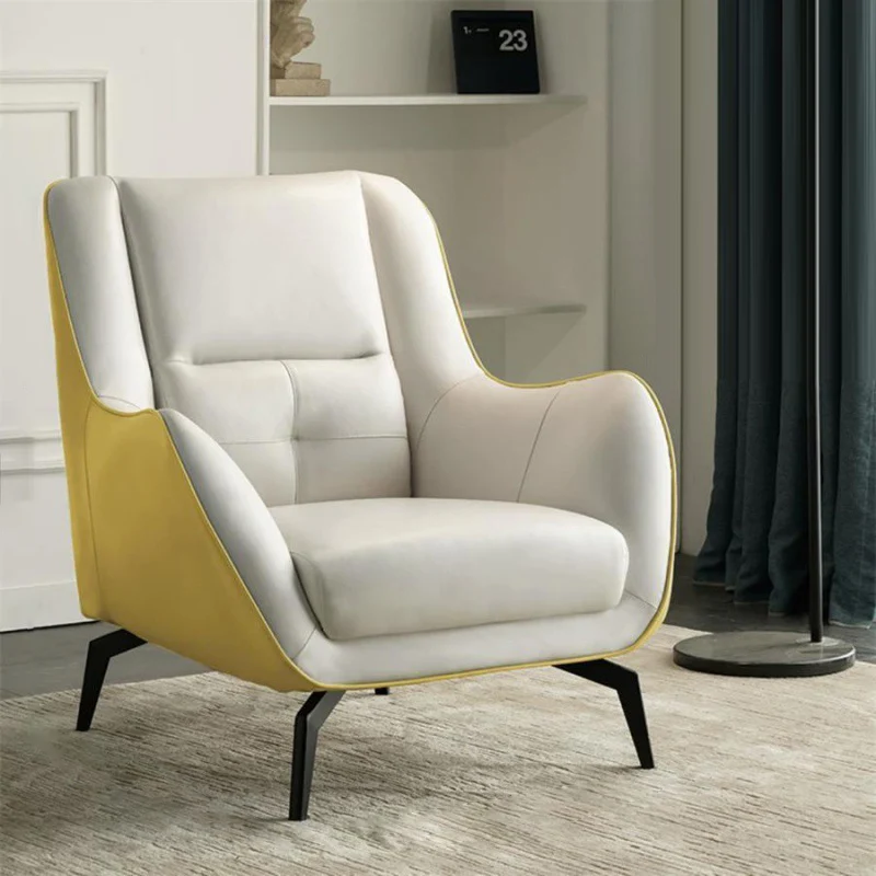 Contemporary Scandinavian Square Synthetic Fabric Upholstered Carbon Steel Accent Chair Backrest Armrest For Living Room