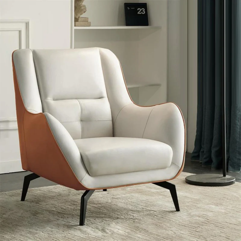 Contemporary Scandinavian Square Synthetic Fabric Upholstered Carbon Steel Accent Chair Backrest Armrest For Living Room