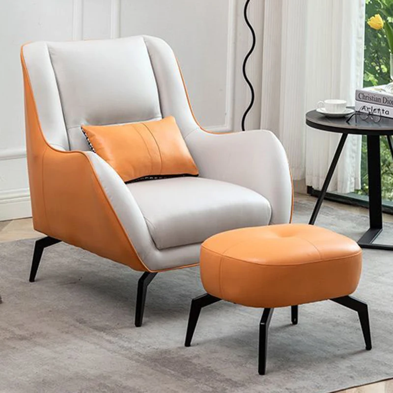 Contemporary Scandinavian Square Synthetic Fabric Upholstered Carbon Steel Accent Chair Backrest Armrest For Living Room