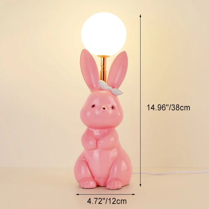Modern Art Deco Rabbit Feather Orb Metal Goose Feather Glass 1-Light Table Lamp For Bedroom