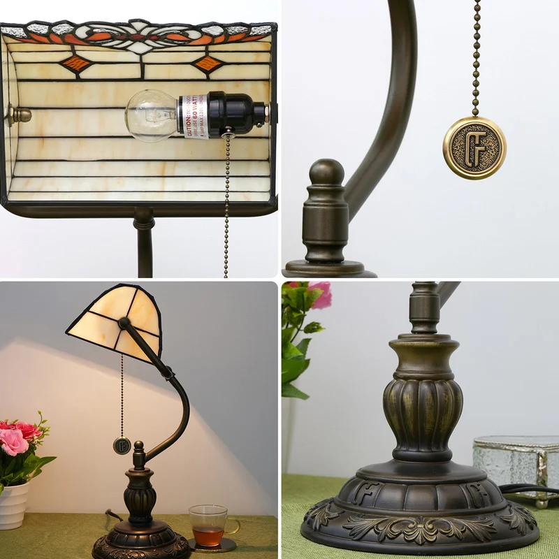 Traditional Tiffany Angel Wings Stained Glass Resin Iron 1-Light Table Lamp For Living Room