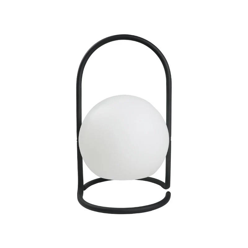 Contemporary Nordic Metal PE Ball Egg Cube Cylinder LED Hanging Rechargeable Table Lamp For Bedside