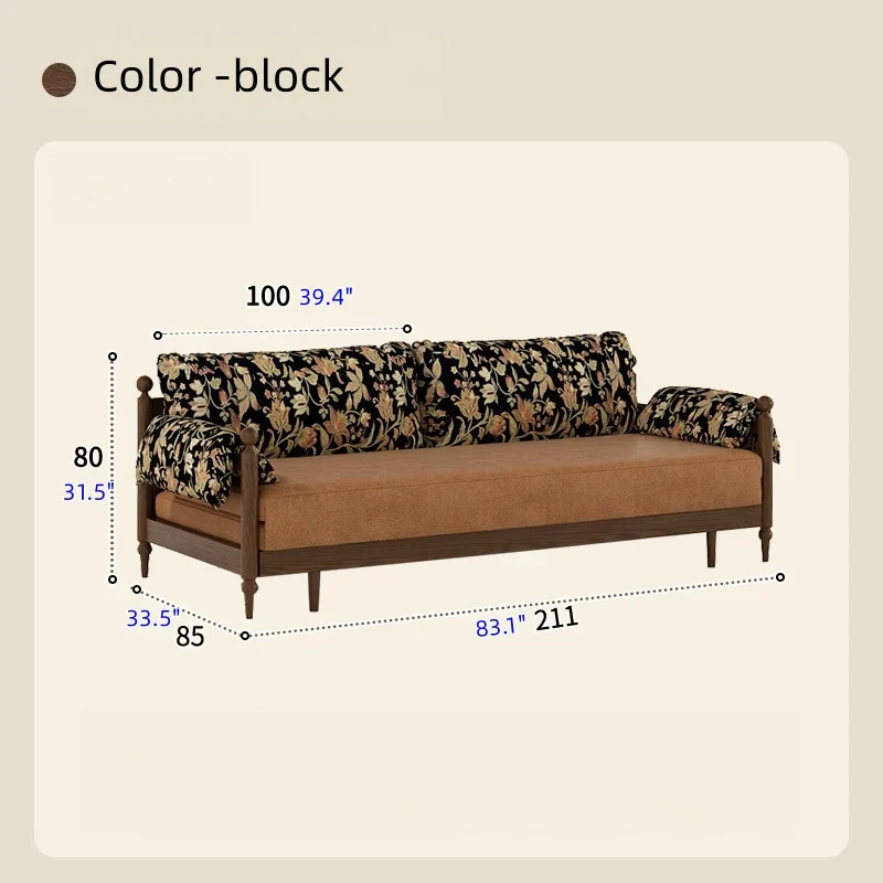 Sofá cama Gland con estructura de madera maciza de fresno y tapizado en tela de terciopelo estampada.