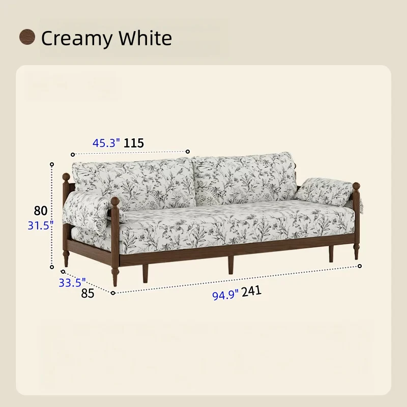 Sofá cama Gland con estructura de madera maciza de fresno y tapizado en tela de terciopelo estampada.