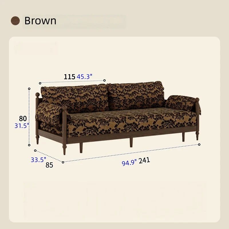 Sofá cama Gland con estructura de madera maciza de fresno y tapizado en tela de terciopelo estampada.