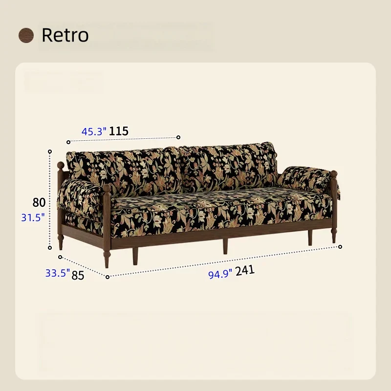 Sofá cama Gland con estructura de madera maciza de fresno y tapizado en tela de terciopelo estampada.