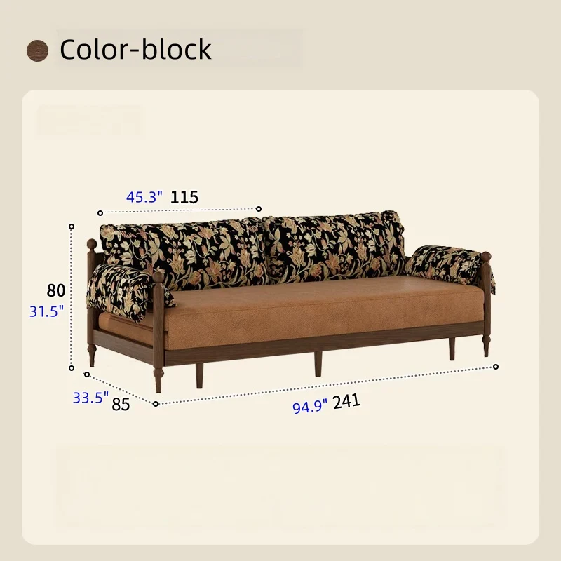 Sofá cama Gland con estructura de madera maciza de fresno y tapizado en tela de terciopelo estampada.
