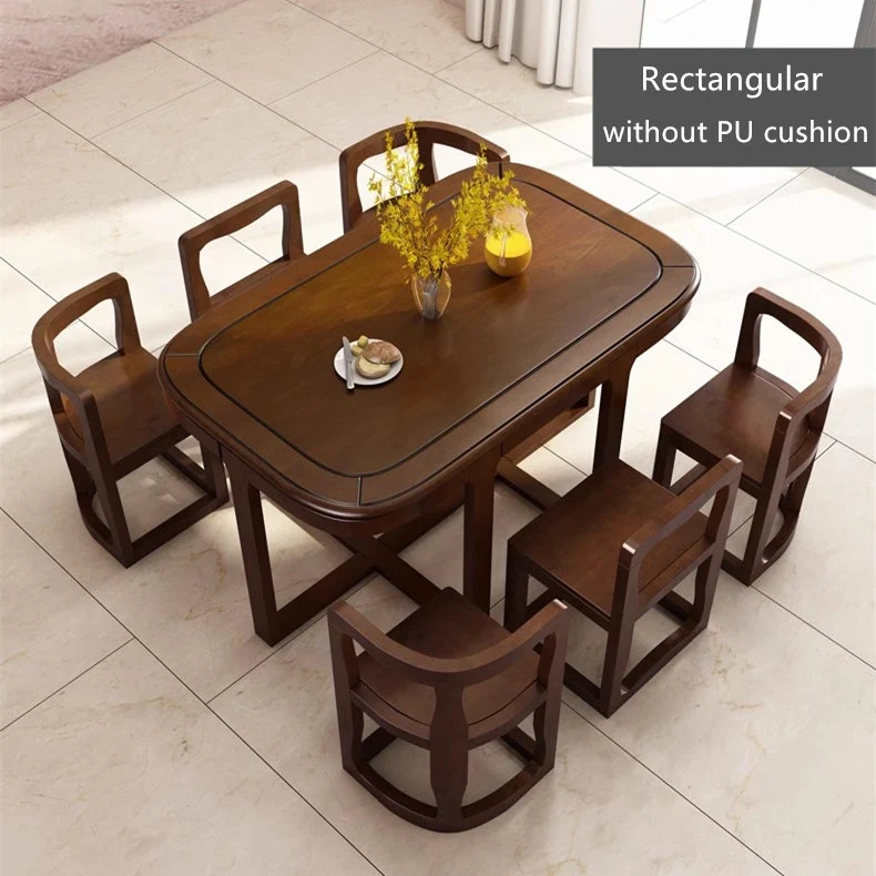 Juego de mesa y sillas de comedor nido de madera maciza que ahorran espacio