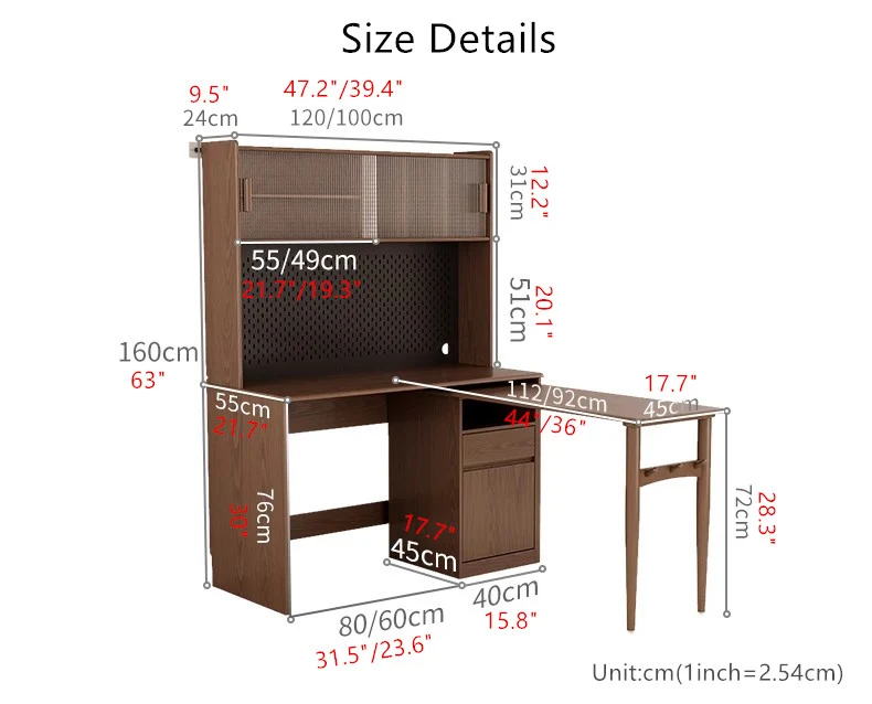 Estación de trabajo que ahorra espacio con tablero perforado y escritorio giratorio
