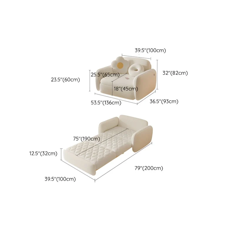 Sofá cama bereber de lana maciza de madera maciza con almacenamiento debajo