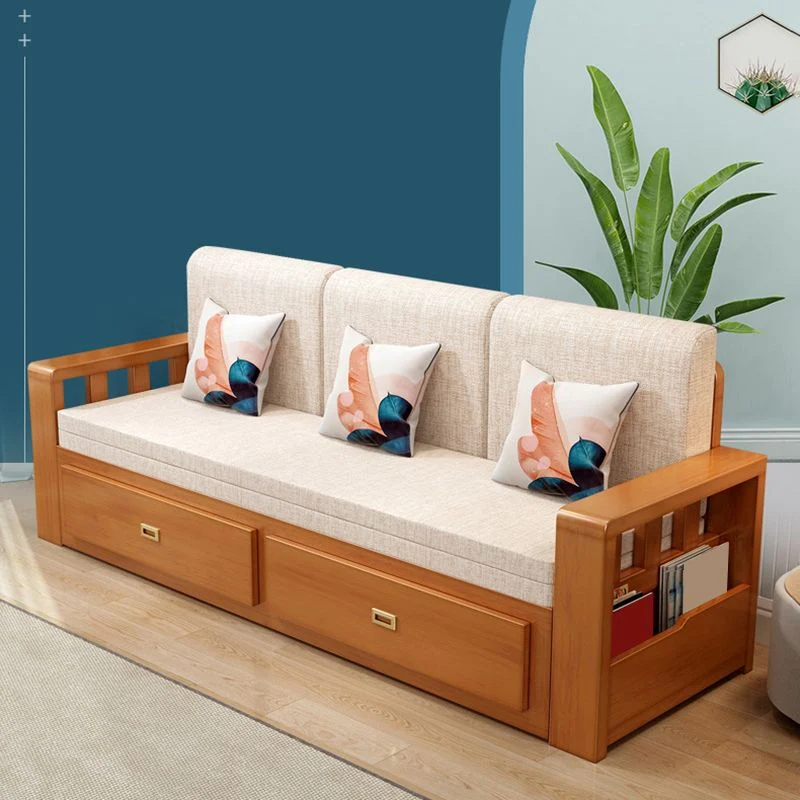 Moderno sofá cama de tamaño completo con colchón desmontable y espacio de almacenaje debajo