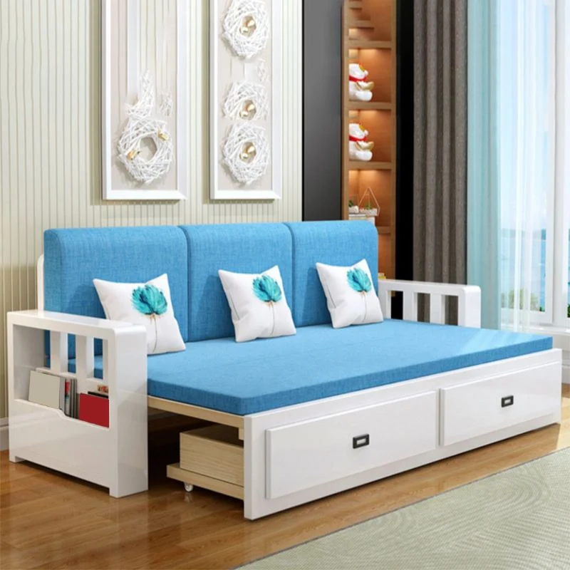 Moderno sofá cama de tamaño completo con colchón desmontable y espacio de almacenaje debajo