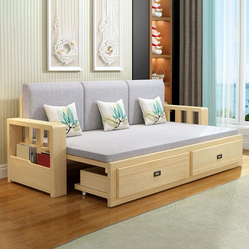 Moderno sofá cama de tamaño completo con colchón desmontable y espacio de almacenaje debajo