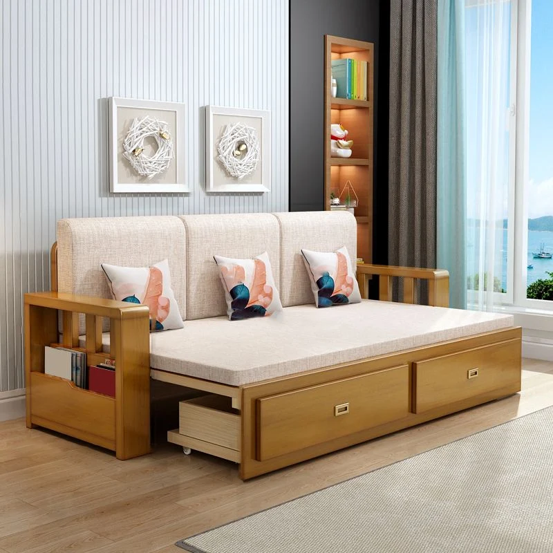 Moderno sofá cama de tamaño completo con colchón desmontable y espacio de almacenaje debajo