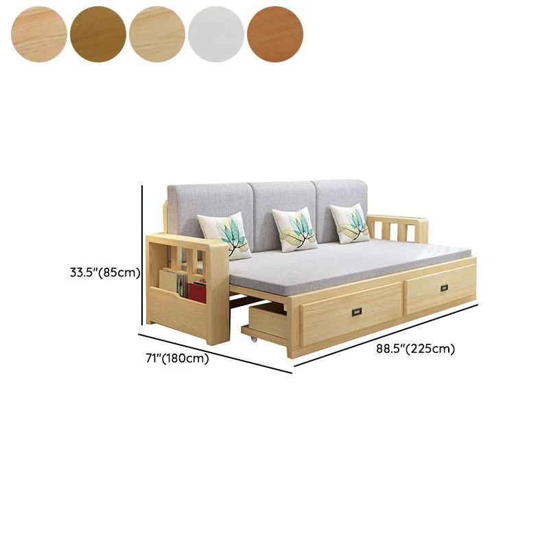 Moderno sofá cama de tamaño completo con colchón desmontable y espacio de almacenaje debajo