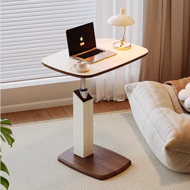 Mesa auxiliar giratoria abatible de altura ajustable en forma de C con ruedas invisibles