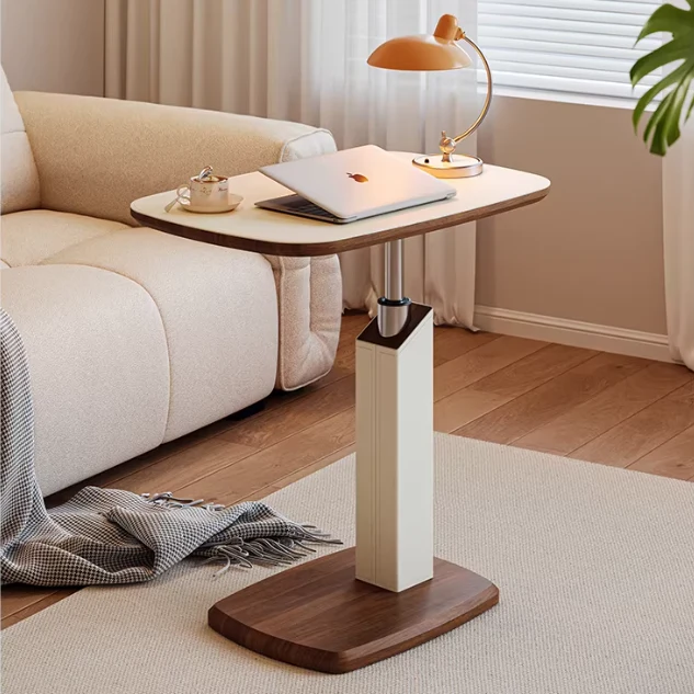 Mesa auxiliar giratoria abatible de altura ajustable en forma de C con ruedas invisibles