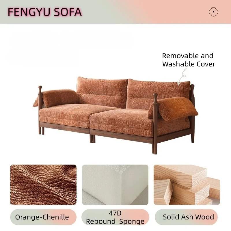 Sofá cama extraíble con estructura de madera de fresno macizo FENGYU