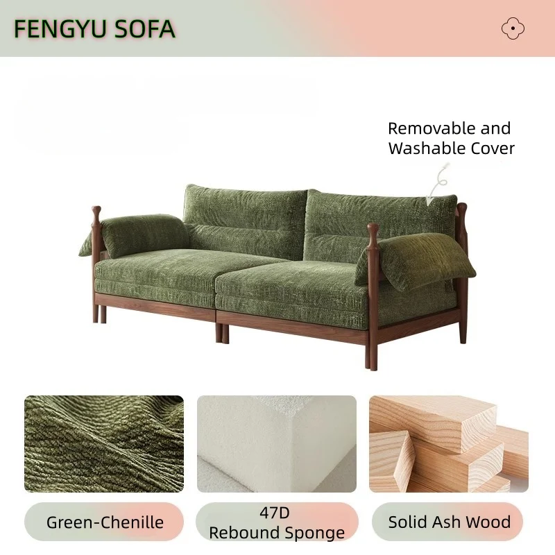 Sofá cama extraíble con estructura de madera de fresno macizo FENGYU